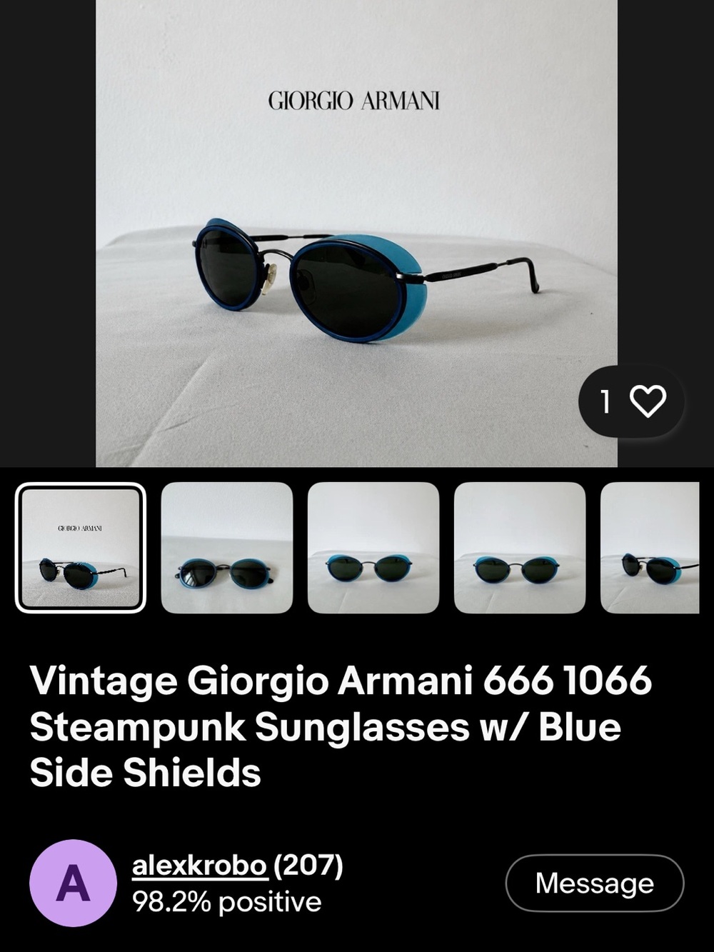 Vintage rare new deadstock giorgio Armani frames .